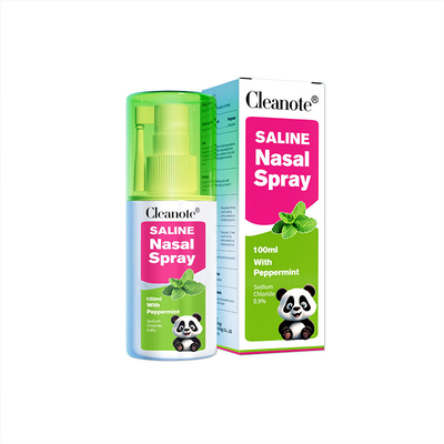 Kalite 0.9% NaCl 100ml Fındık naneli tuzlu burun spreyi Yetişkinler için burun ferahlatıcı Fabrika
