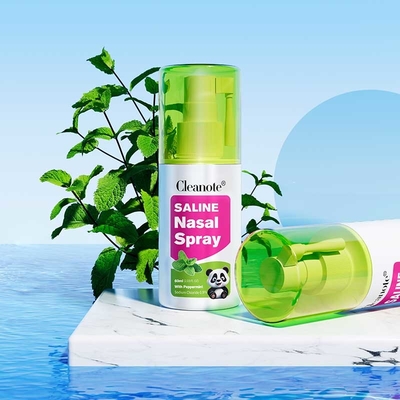 Kalite 60 ml Saline Nasal Spray Mint CleaRhinitis için not Soğuk algeri tıkanıklık Irritasyonlu burun Fabrika